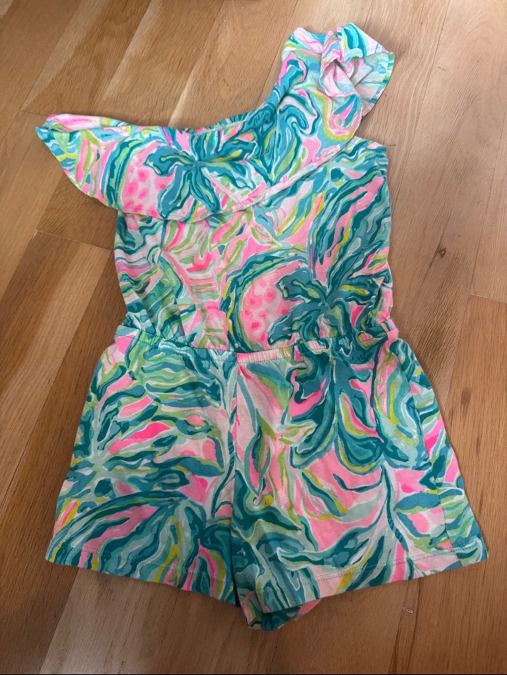 Girls Green And Pink Romper Lilly Pulitzer